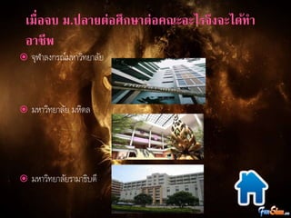  จุฬาลงกรณ์มหาวิทยาลัย 
 มหาวิทยาลัย มหิดล 
 มหาวิทยาลัยรามาธิบดี 
 