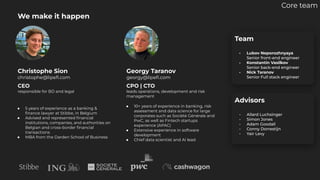 ● 5 years of experience as a banking &
ﬁnance lawyer at Stibbe, in Belgium
● Advised and represented ﬁnancial
institutions...