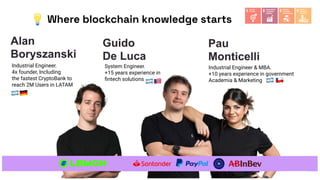 Where blockchain knowledge starts
💡
Industrial Engineer.
4x founder, Including
the fastest CryptoBank to
reach 2M Users in...