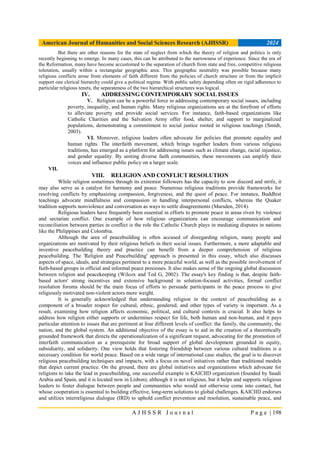 The Role of Religion In Addressing Contemporary Social And Political ...