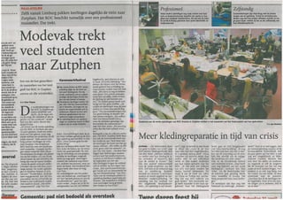 Artikel De Stentor over modeopleiding Aventus in Zutphen