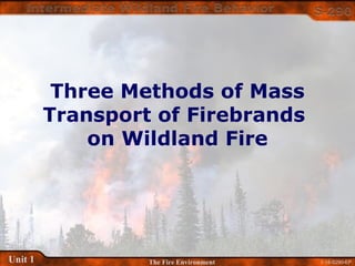 1-18-S290-EPUnit 1 The Fire Environment
Three Methods of Mass
Transport of Firebrands
on Wildland Fire
 