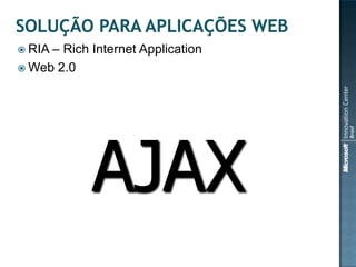  RIA –Rich Internet Application
 Web 2.0




            AJAX
 