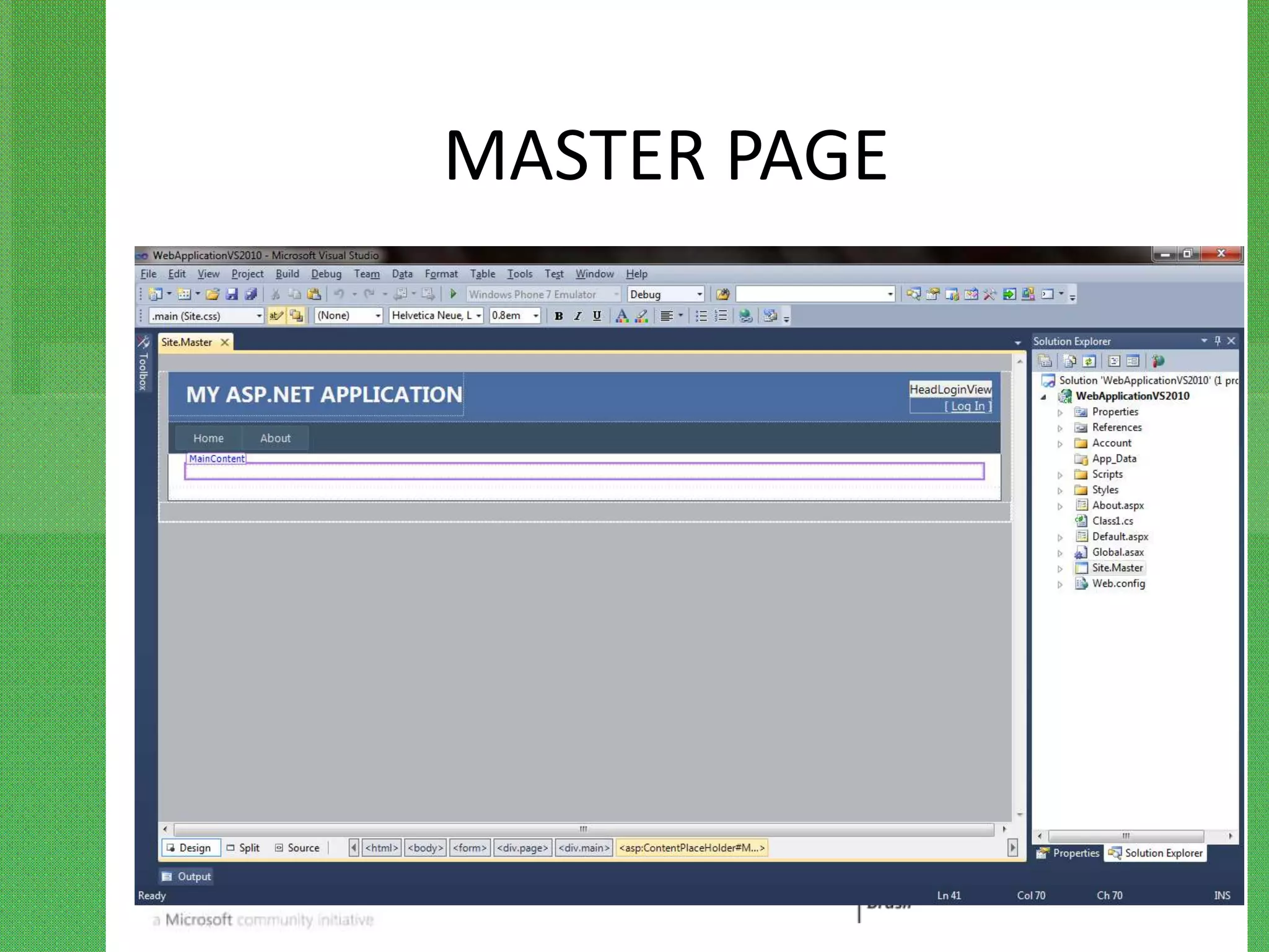 MASTER PAGE
 