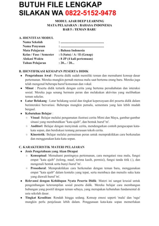Modul Ajar Deep Learning Bahasa Indonesia Kelas 1 Semester 2 Terbaru ...