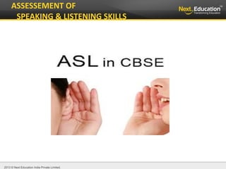 2013 © Next Education India Private Limited.
ASSESSEMENT OF
SPEAKING & LISTENING SKILLS
 