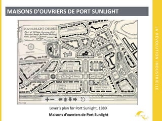 LARÉVOLUTIONINDUSTRIELLE
MAISONS D’OUVRIERS DE PORT SUNLIGHT
Maisons d’ouvriers de Port Sunlight
Lever’s plan for Port Sunlight, 1889
 