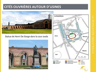 LARÉVOLUTIONINDUSTRIELLE
CITÉS OUVRIÈRES AUTOUR D’USINES
Statue de Henri De Gorge dans la cour ovale
 