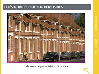 LARÉVOLUTIONINDUSTRIELLE
CITÉS OUVRIÈRES AUTOUR D’USINES
Maisons en alignement d’une cité ouvrière
 