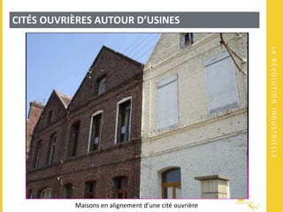 LARÉVOLUTIONINDUSTRIELLE
CITÉS OUVRIÈRES AUTOUR D’USINES
Maisons en alignement d’une cité ouvrière
 