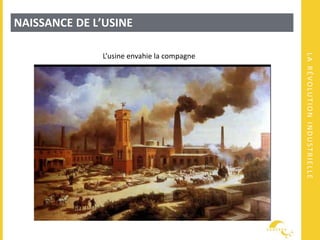 LARÉVOLUTIONINDUSTRIELLE
NAISSANCE DE L’USINE
L’usine envahie la compagne
 