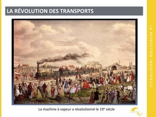 LARÉVOLUTIONINDUSTRIELLE
LA RÉVOLUTION DES TRANSPORTS
La machine à vapeur a révolutionné le 19e siècle
 