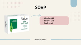 SOAP
Glycolic Acid
Salicylic Acid
Tea Tree oil
session 2 | wave 6
 