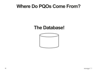 32
Where Do PQOs Come From?
The Database!
 
