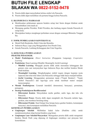 Modul Ajar Deep Learning Pendidikan Pancasila PKN Kelas 1 Semester 2 ...