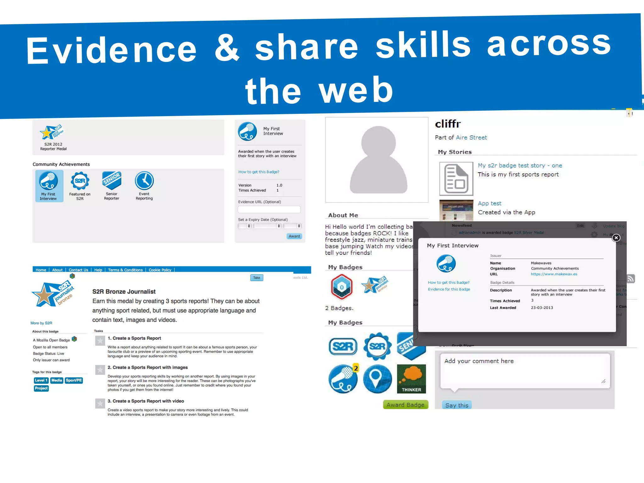 Evidence & share skills across
the web
 