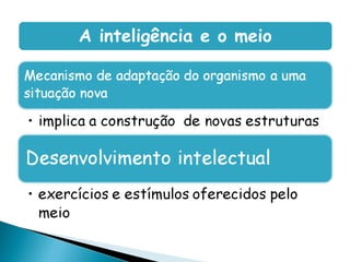 A inteligência e o meio
 
