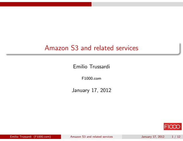 Amazon S3 Overview | PPT | Free Download