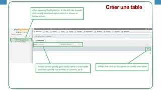 23
Créer une table
 