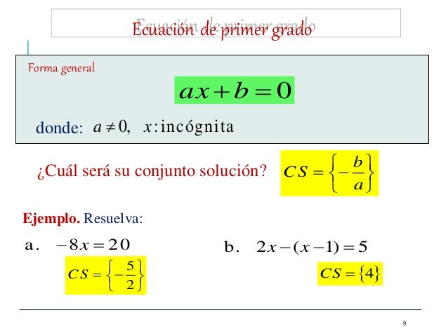 Ecuaciones de Primer Grado