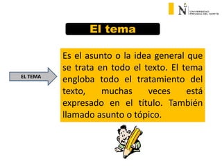 El tema y las ideas | PPTX