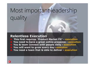 8© Copyright Society3 Refugee Accelerator 2016
#Society3
Have co-founders and look for people who
augment your weakness - not those who are
like you
Listen to your gut - you will need to fully trust
them
Build a dream team, that builds a dream team
beneth them and with it an amazing company
culture
Create the best possible team
 