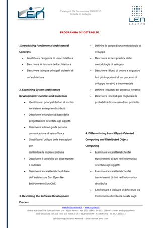 Catalogo LEN Formazione 2009/2010
Scheda di dettaglio
www.lenformazione.it – www.hrsystem.it
Sede e aule corsi: Via Golfo ...