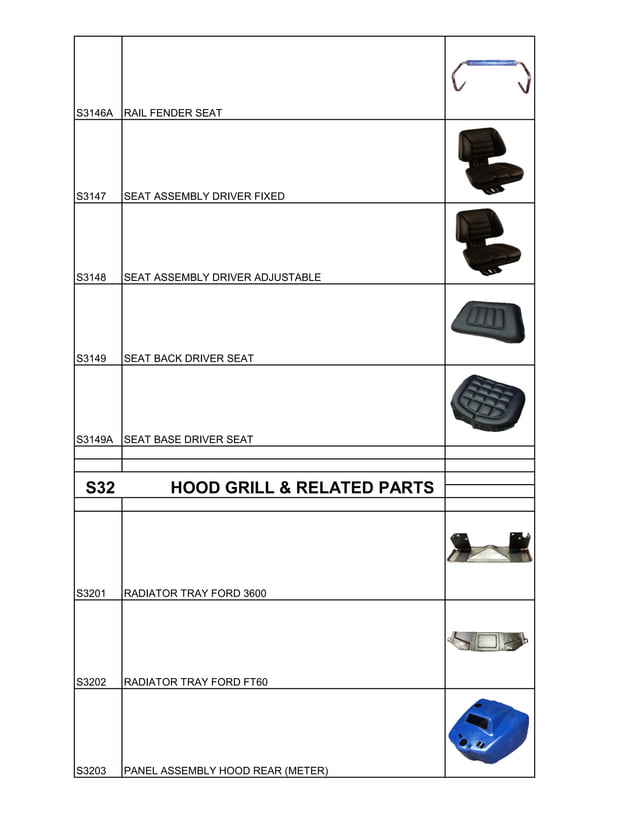 FARMTRAC AND FORD TRACTORS PARTS PHOTO CATALOG (S31S35) PDF