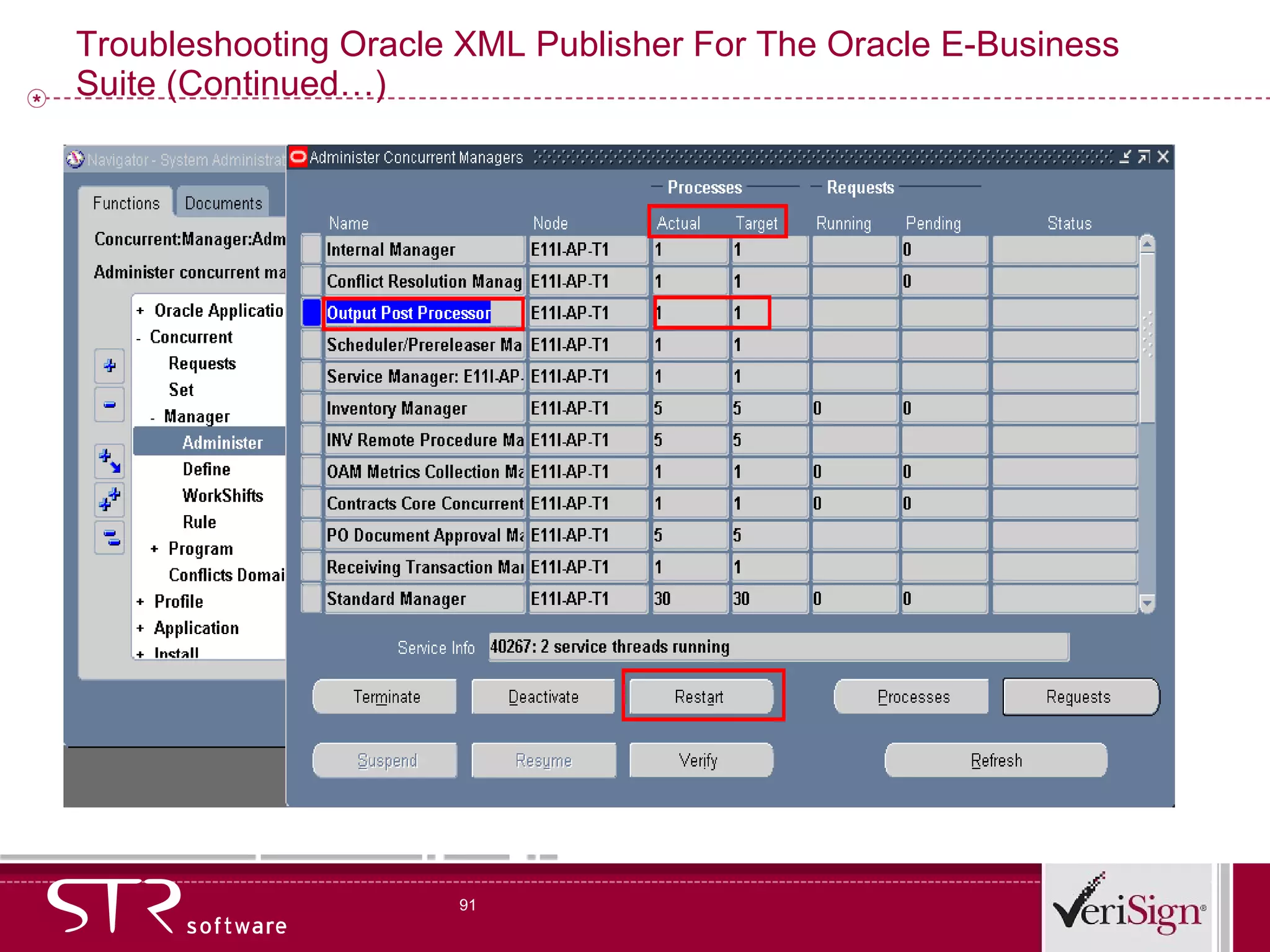 Troubleshooting Oracle XML Publisher For The Oracle E-Business Suite (Continued…) 