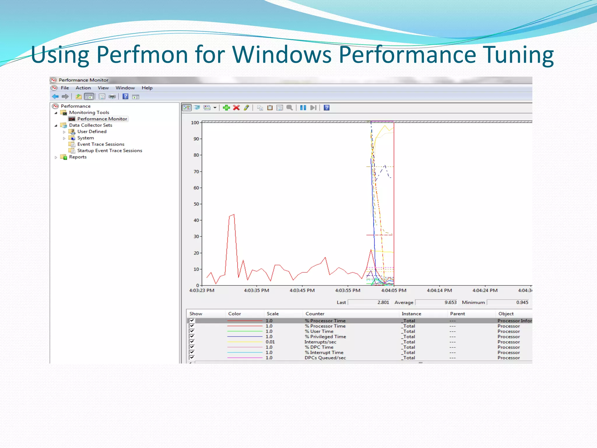 Using Perfmon for Windows Performance Tuning
 