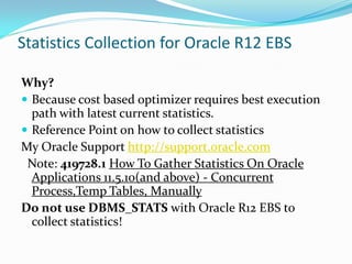Oracle R12 EBS Performance Tuning | PDF
