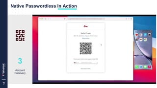 18
Native Passwordless In Action
3
Account
Recovery
 