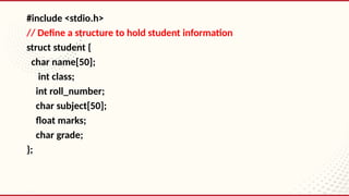 Comprehensive Guide to Arrays of Structures in C Programming | PPTX
