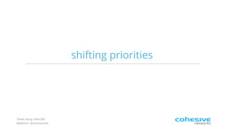 Tweet along: #Sec360
@pjktech @cohesivenet
shifting priorities
 