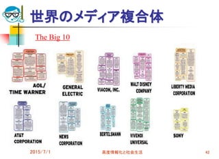 2015/7/1 高度情報化と社会生活 42
世界のメディア複合体
The Big 10
 