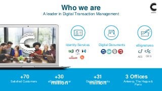 confidential connective © 2017
| 2
+70
A leader in Digital Transaction Management
Satisfied Customers
+30
millioneSignatur...