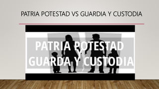 PATRIA POTESTAD VS GUARDIA Y CUSTODIA
 