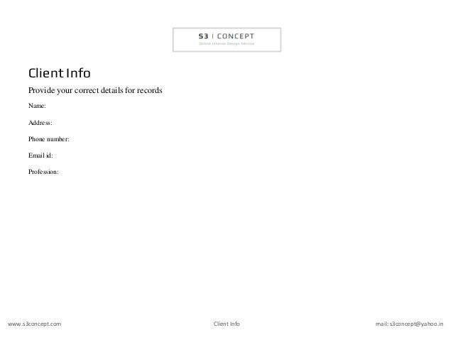 questionnaire for interior design clients