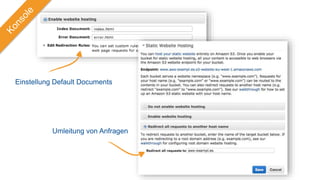 Einstellung Default Documents
Umleitung von Anfragen
 