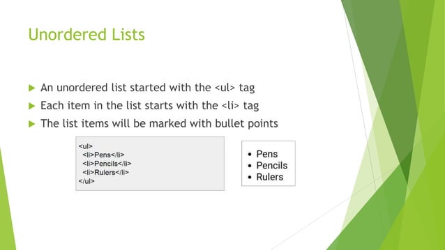 S3 HTML Lists and Tables | PPT