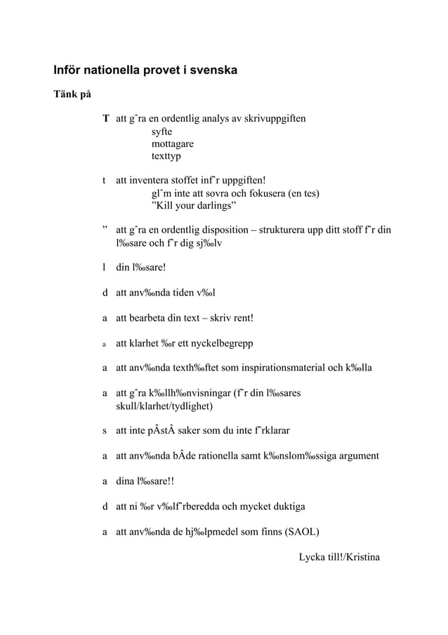 Inför Nationella provet | DOC