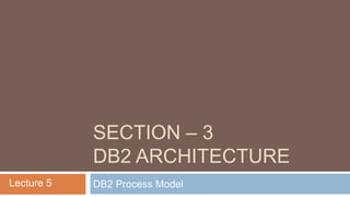SECTION – 3
DB2 ARCHITECTURE
DB2 Process ModelLecture 5
 