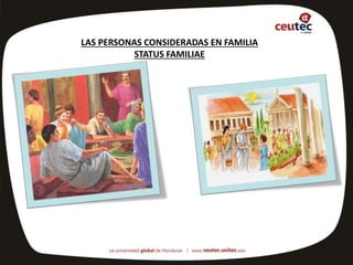 LAS PERSONAS CONSIDERADAS EN FAMILIA
STATUS FAMILIAE
 