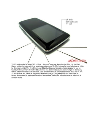 Review sur Samsung Yepp YP-S3 - Moveplayer