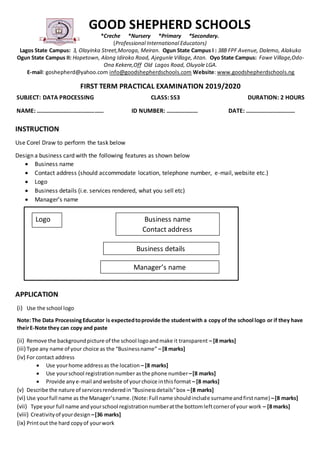 Ss3 Data Processing Practical Examination First Term Docx