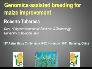Genomics-assisted breeding for
maize improvement
Roberto Tuberosa
Dept. of Agroenvironmental Sciences & Technology
University of Bologna, Italy

11th Asian Maize Conference, 8-12 November 2011, Nanning, China
 