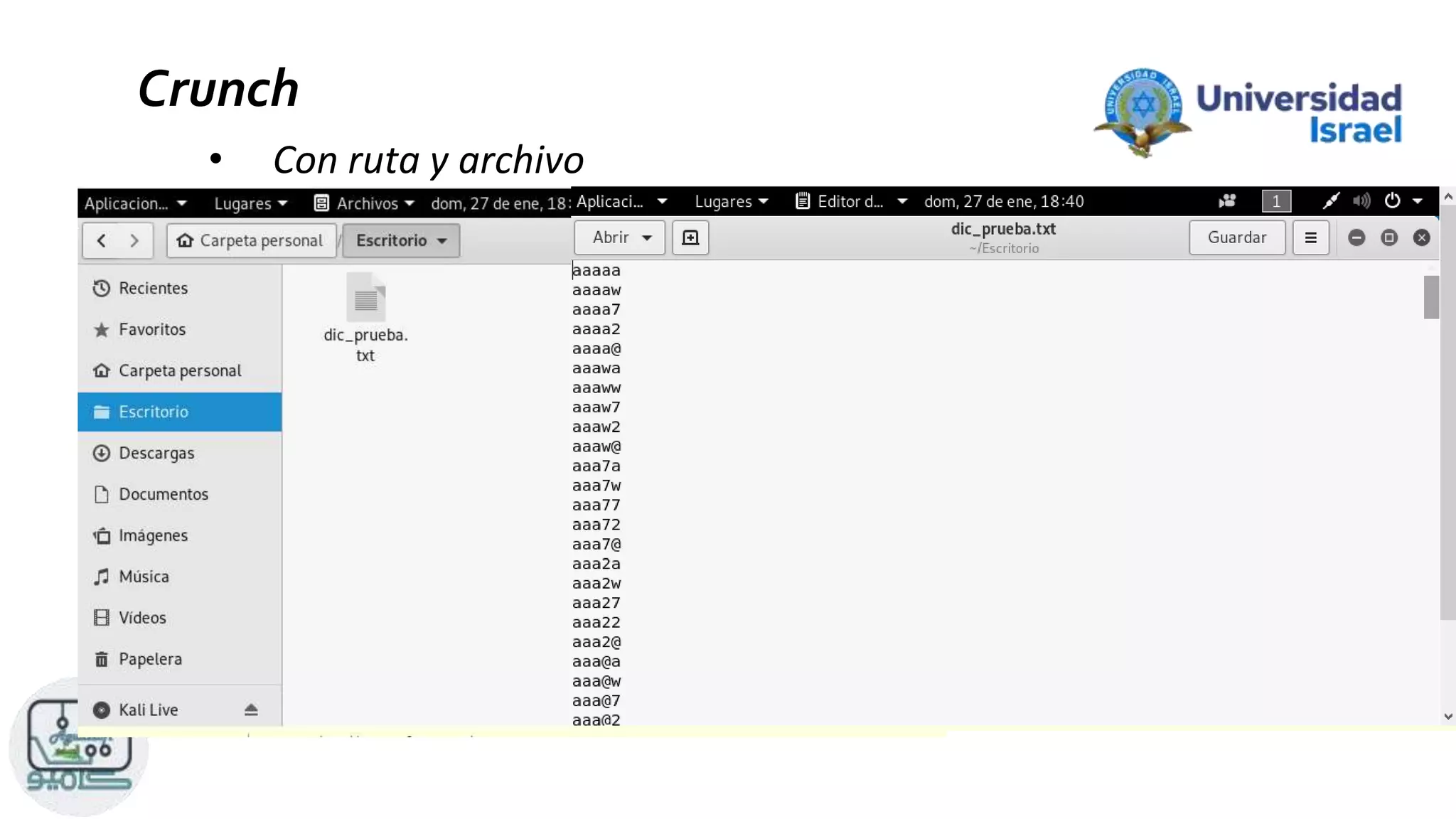 Crunch
• Con ruta y archivo
 