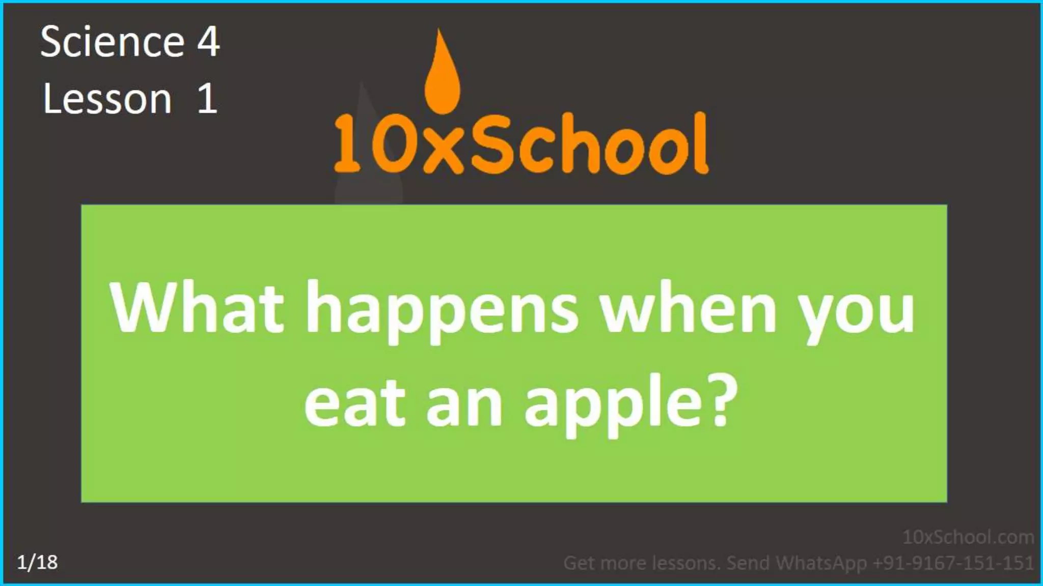 What happens when you eat an apple?  Learn about digestive system.  A Lesson from 10xSchool.com