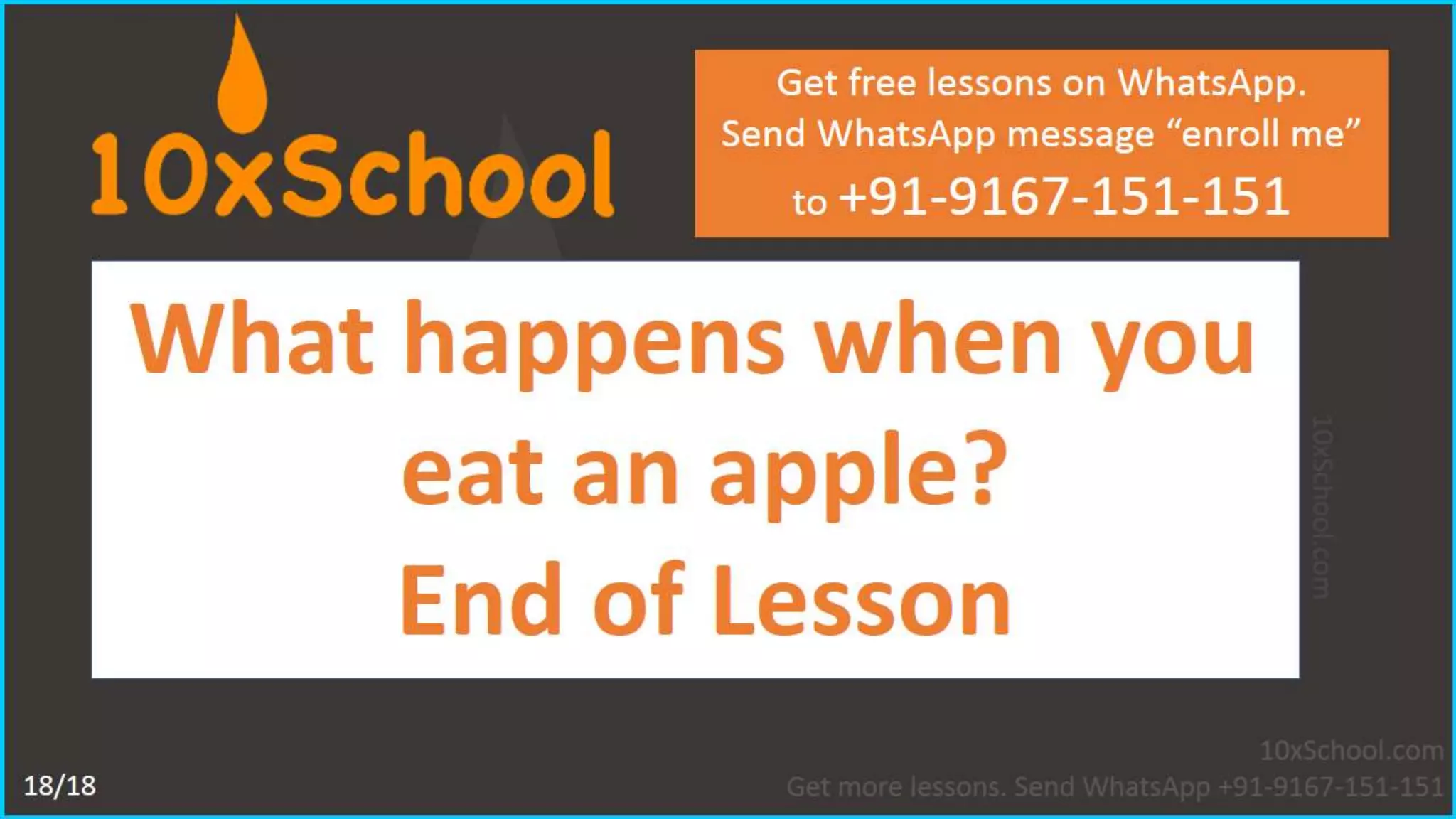 What happens when you eat an apple?  Learn about digestive system.  A Lesson from 10xSchool.com