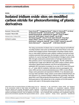 Isolated iridium oxide sites on modified carbon nitride for ...